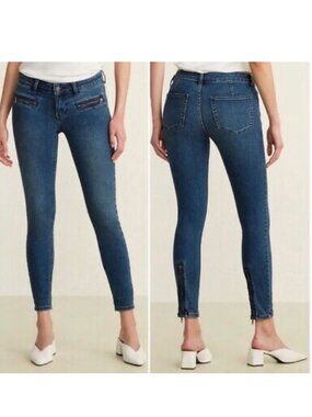 FREE PEOPLE We the Free Jet Skinny Zipper Ankle Denim Jeans 28